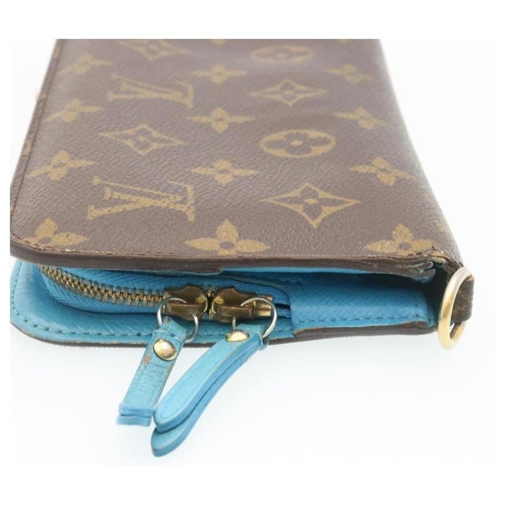 Louis Vuitton Insolite Monogram Brown Wallet with Turquoise Trim Authentic - Picture 3 of 9